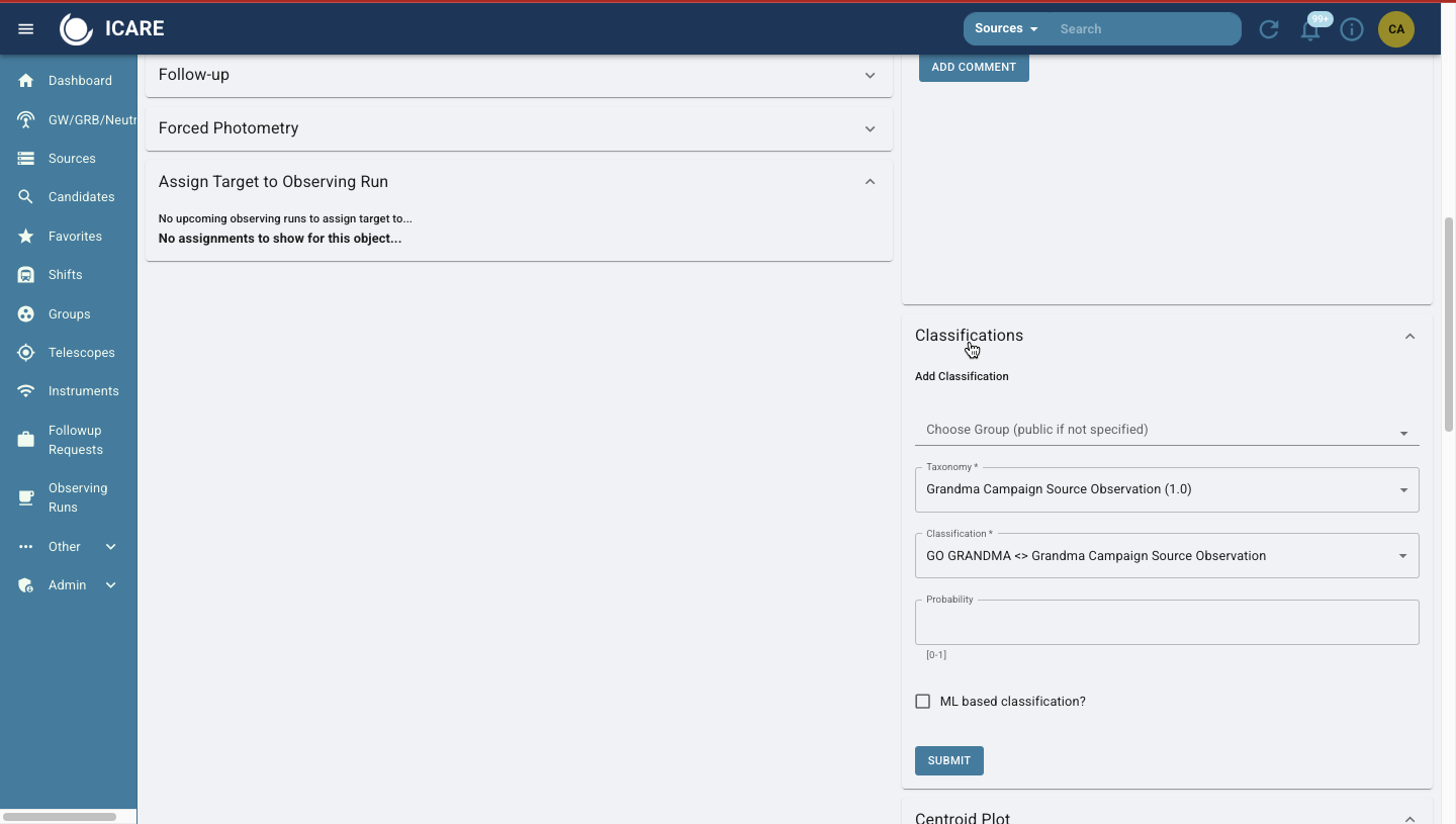 SkyPortal Classification