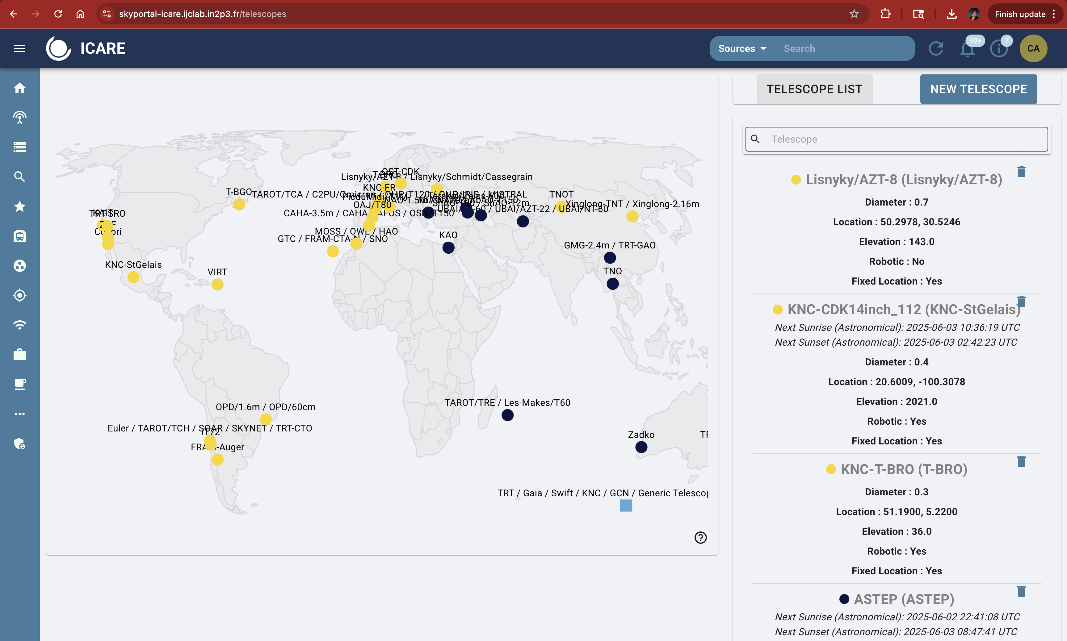 SkyPortal Instruments Screenshot